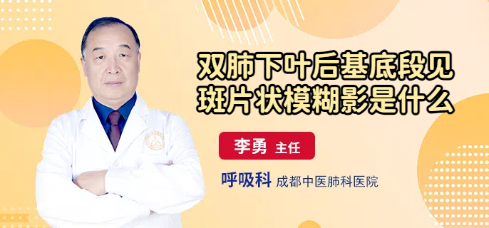 双肺下叶后基底段见斑片状模糊影是什么
