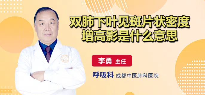双肺下叶见斑片状密度增高影是什么意思