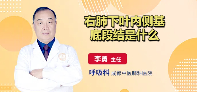 右肺下叶内侧基底段结是什么