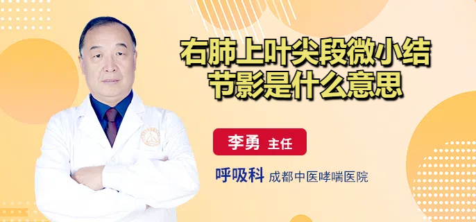 右肺上叶尖段微小结节影是什么意思