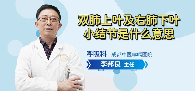 双肺上叶及右肺下叶小结节是什么意思