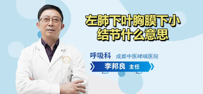 左肺下叶胸膜下小结节什么意思