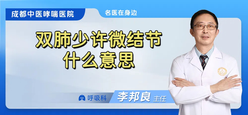 双肺少许微结节什么意思