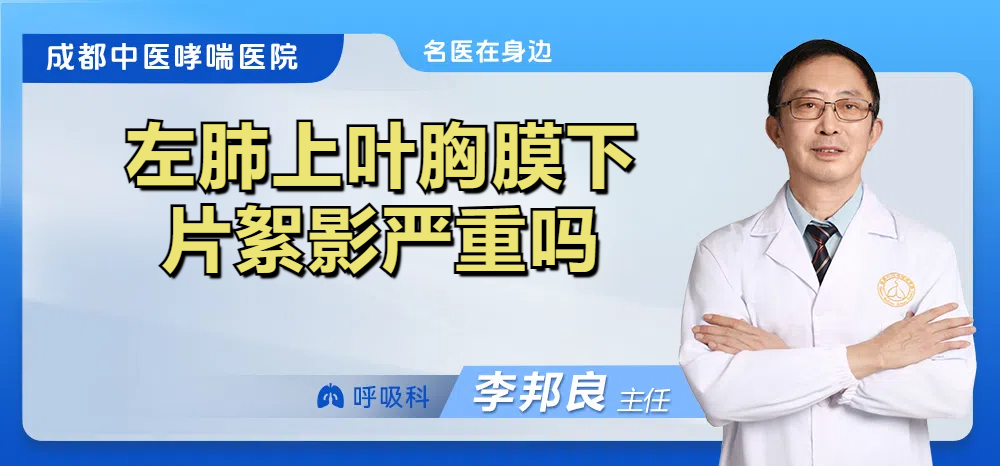 左肺上叶胸膜下片絮影严重吗