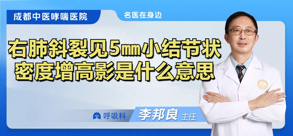 右肺斜裂见5㎜小结节状密度增高影是什么意思