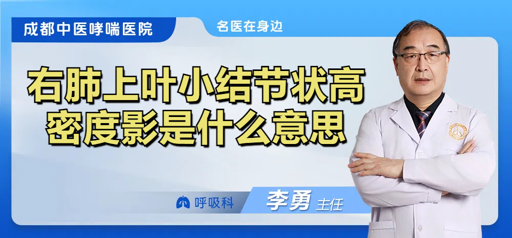 右肺上叶小结节状高密度影是什么意思