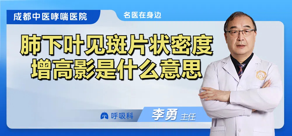 肺下叶见斑片状密度增高影是什么意思
