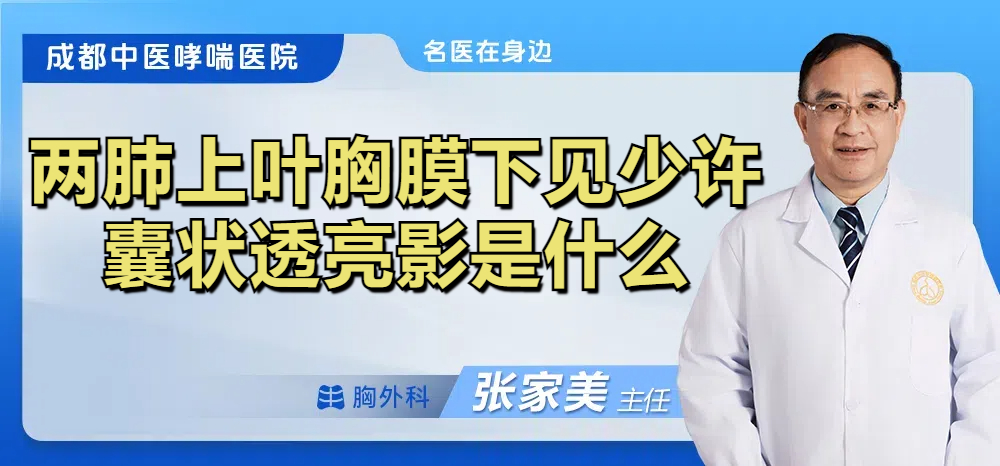 两肺上叶胸膜下见少许囊状透亮影是什么